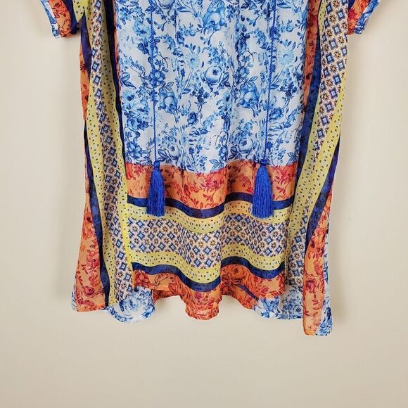 Fig and Flower Anthropologie Printed Sheer Blouse Size Small - Picture 3 of 7